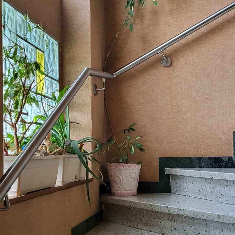 main courante inox escalier interieur quart tournant